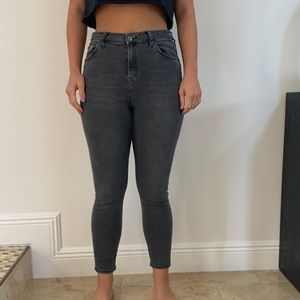 Topshop gray high waisted skinny jeans